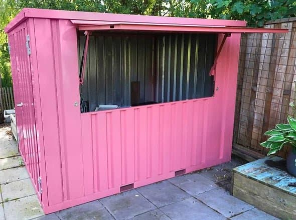 Contenedor Bar Plegable 3 x 2 m - Rosa RAL 3014