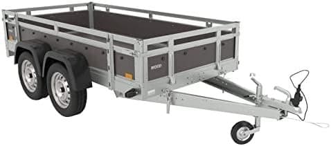 Tema Wood Remorque Double essieux basculante Caisse contreplaqué châssis Acier 263x125 cm