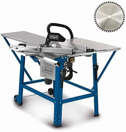 Scheppach Scie circulaire sur table TS310 | 230V | 2200W | Lame Ø315mm | Hauteur de coupe 83mm | Avec élargissement de table, 2ème lame, rail de guida