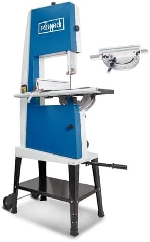 Scheppach Scie à ruban Basa 4 | 230V | 1500W | 2 vitesses | Hauteur de coupe 250mm | Largeur de coupe 375mm | Gabarit de coupe transversale & supp