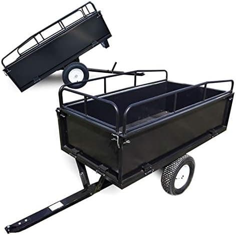 Wiltec Remorque basculante sur pneus – 200 x 78 x 94,5 cm – avec Main Courante et Parois Amovibles - ‎114 x 30 x 76 cm
