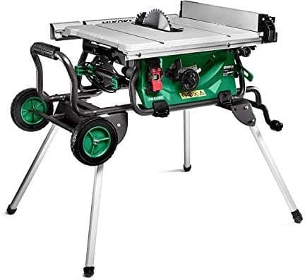 HiKOKI Scie circulaire sur table - 1500W, Ø 255mm, profondeur de coupe 79mm, démarrage progressif, extension de table, guide parallèle, support avec r