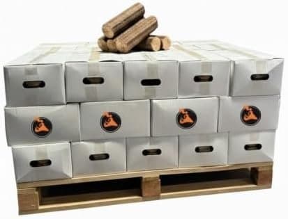 Bûches compressées Longue durée – Bois calorifique – Bûches de Chauffage Haute Performance – Lot de 42 cartons