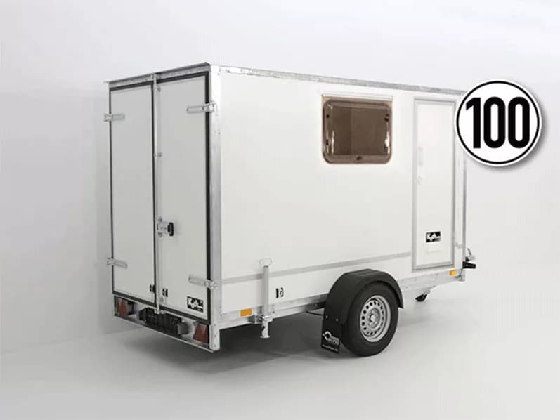 Remorque fourgon BK 146x304cm Hauteur:180 1,3t, porte latérale