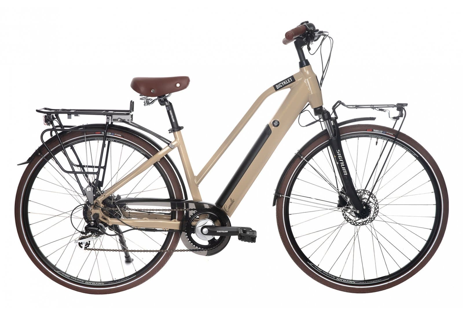 Bicyklet Camille Shimano Acera/Altus 8V 504 Wh 700 mm Bleu - Beige - 48 cm / 164-172 cm