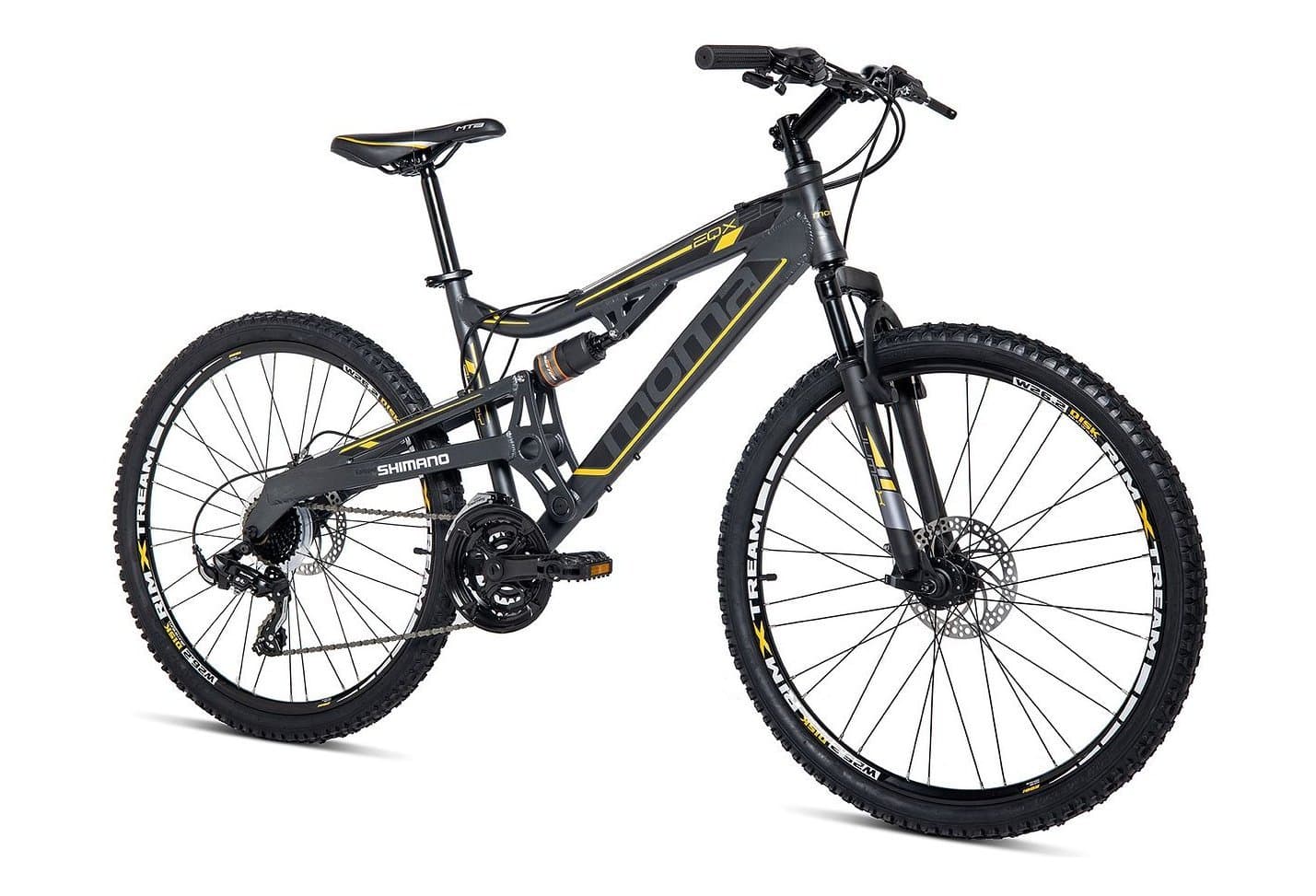 Moma Bikes EQX 26 5.0 Aluminium. SHIMANO 24V Freins a Disque Double Suspension - L / 175-190 cm