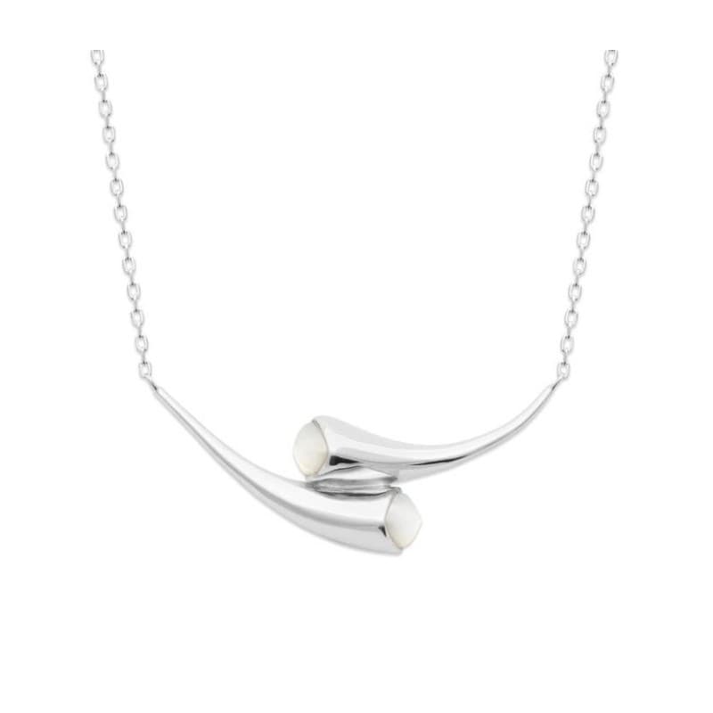 Collier femme argent rhodié & Nacre blanche - Xyla - Lyn&Or Bijoux