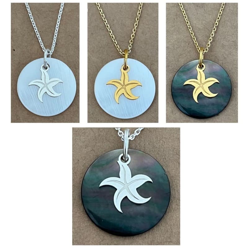 Collier nacre femme, pendentif Etoile de Mer - CabanetChanque