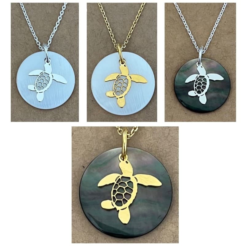 Collier femme nacre, pendentif Tortue - CabanetChanque