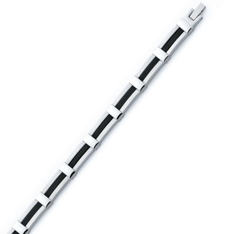 Bracelet bicolore homme en acier - Londres - Lyn&Or Bijoux