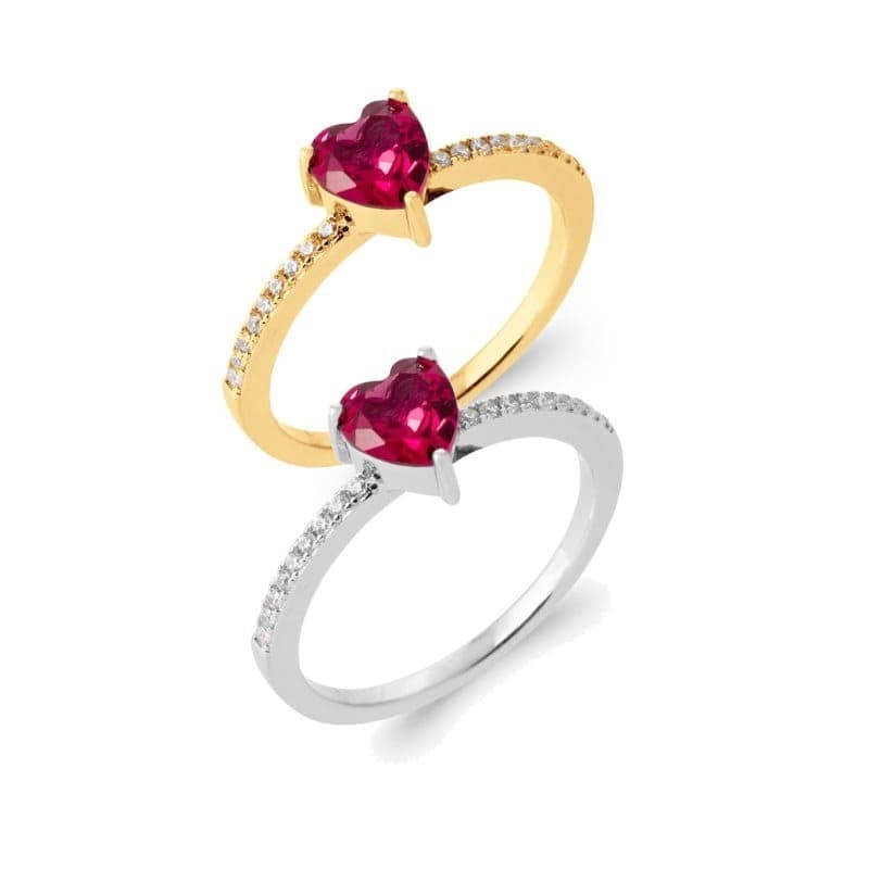 Bague coeur rouge passion pour femme - Valentine - Lyn&Or Bijoux