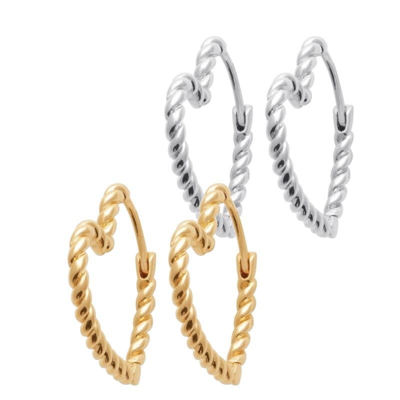 Créoles en forme de coeur torsadé - Ginny - Lyn&Or Bijoux