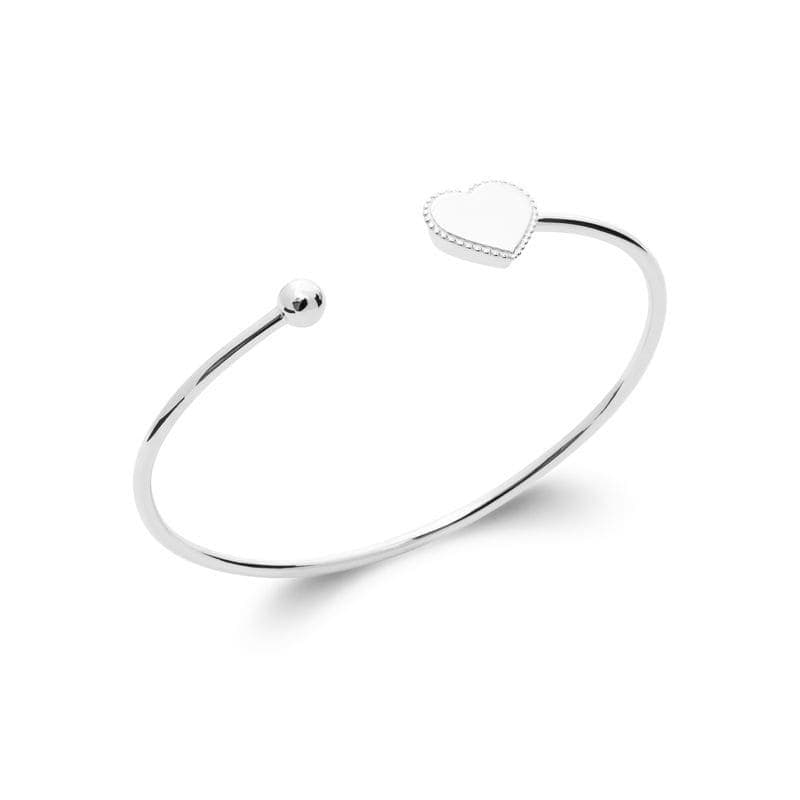 Bracelet Jonc argent et motif coeur - Symbole - Lyn&Or Bijoux