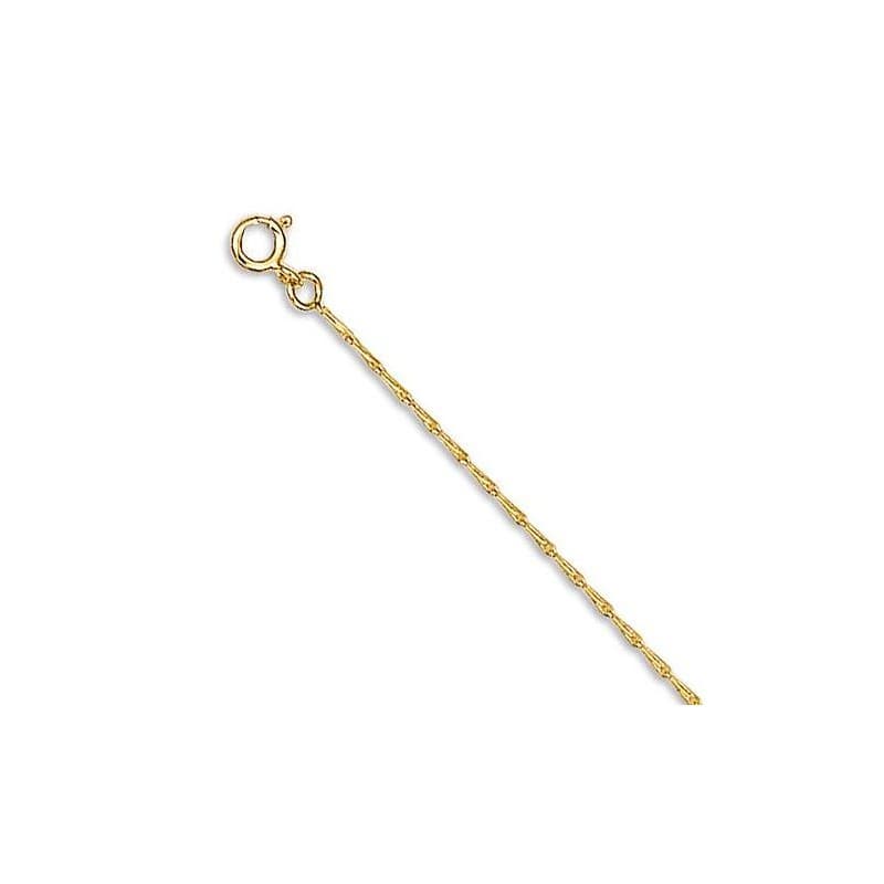 Chaîne femme plaqué or, Maille épi 1 mm - Lyn&Or Bijoux