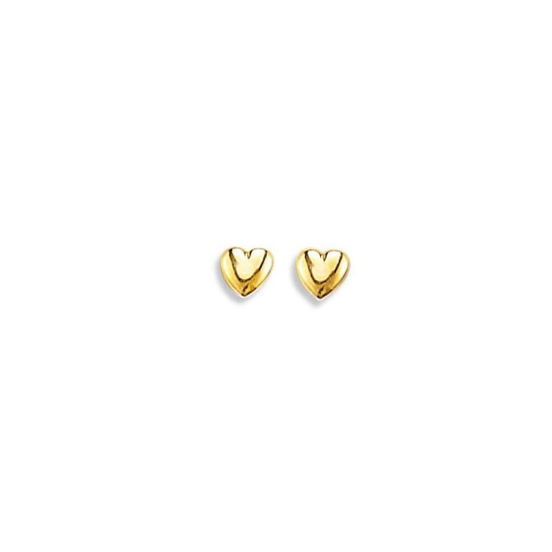 Boucles d'oreilles enfant, coeur en or 18 carats - Lyn&Or Bijoux