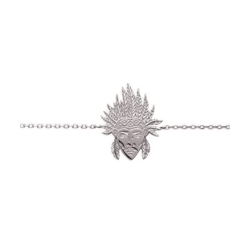 Bracelet femme en argent rhodié - Chef d'indien - Lyn&Or Bijoux