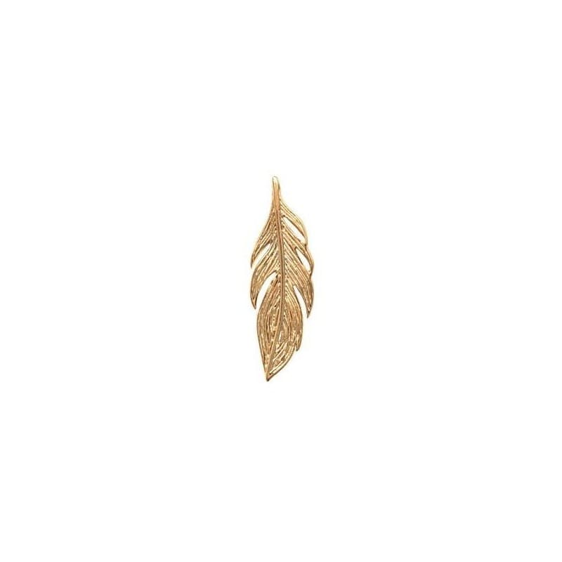 Pendentif femme, Plume en plaqué or, 2,5 cm - Lyn&Or Bijoux