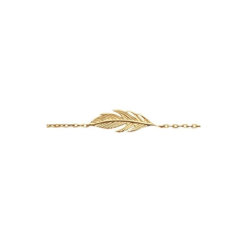 Bracelet femme en plaqué or - Plume - Lyn&Or Bijoux