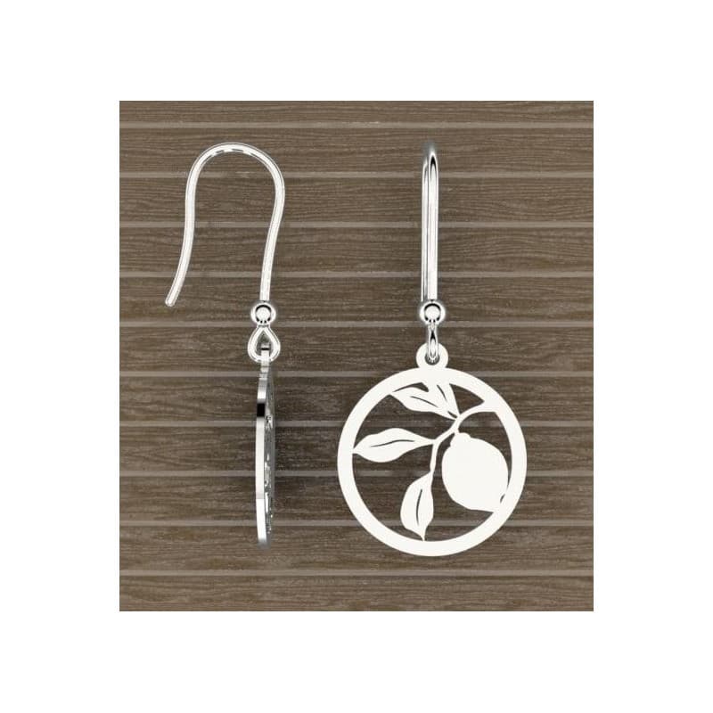 Boucles d'oreilles femme, Citronnier en argent - CabanetChanque
