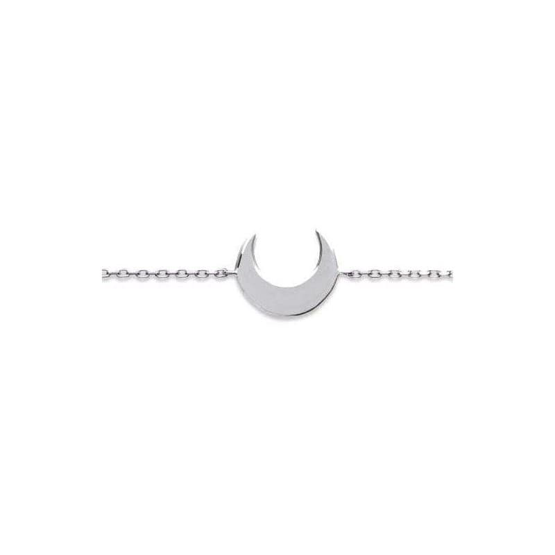 Bracelet femme, Lune en argent rhodié - Syva - Lyn&Or Bijoux