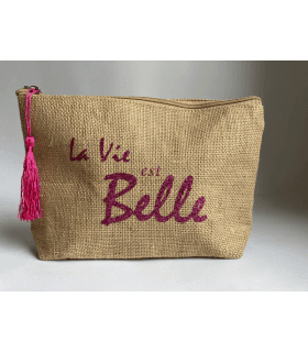 Pochette en Jute "La vie est Belle"  - NaYa
