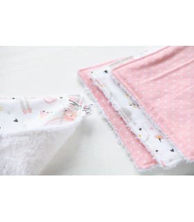 Lingettes Bébés - Coquelicots & Papillons Rose