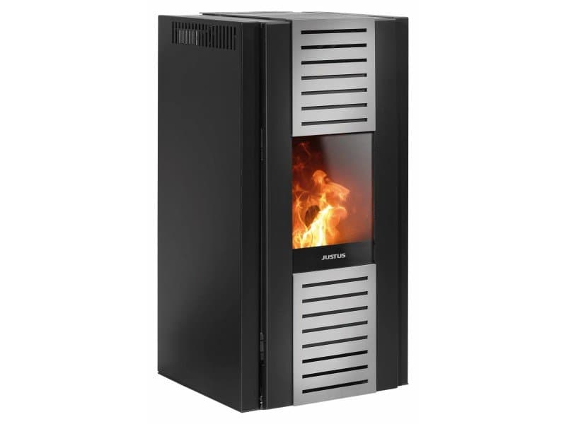 Justus Sirkos Aqua 2.0 salamandra hidro a pellets em aço preta 9,4 kW