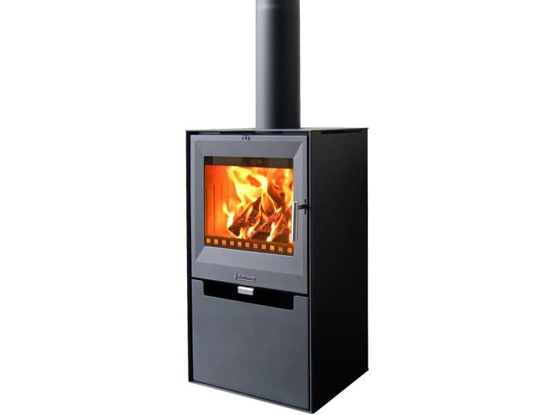 Aduro 14 salamandra a lenha em aço preta 6,5 kW com controlo automático
