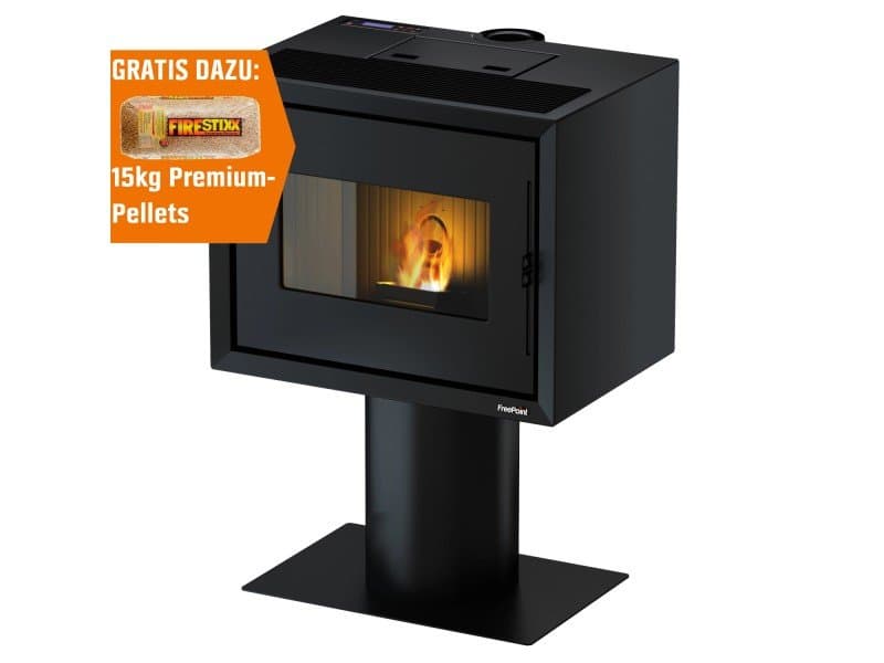 Freepoint Modo salamandra a pellets em aço preta 9,3 kW