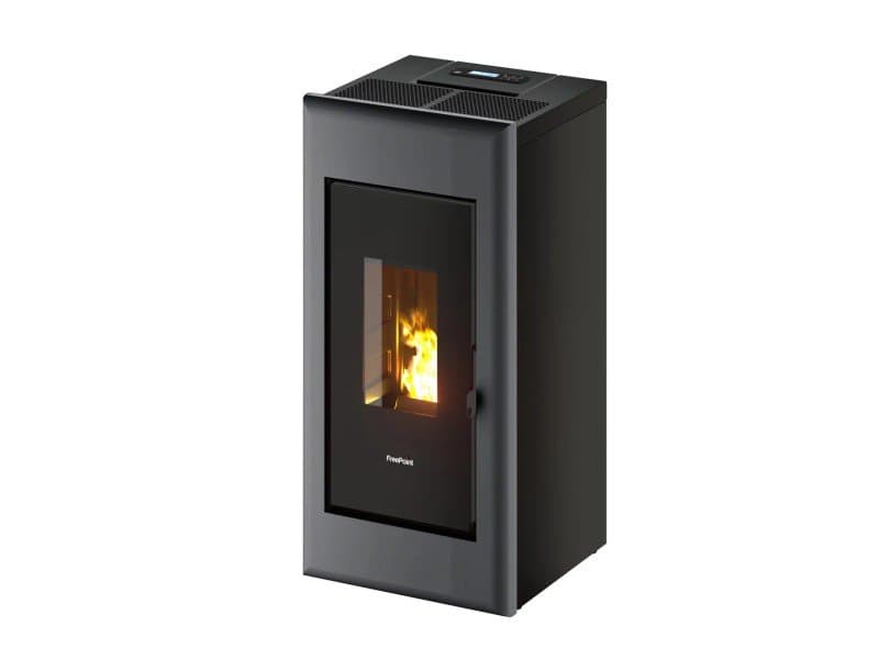 Freepoint One Airtight salamandra a pellets em aço cinzento-titânio 7 kW