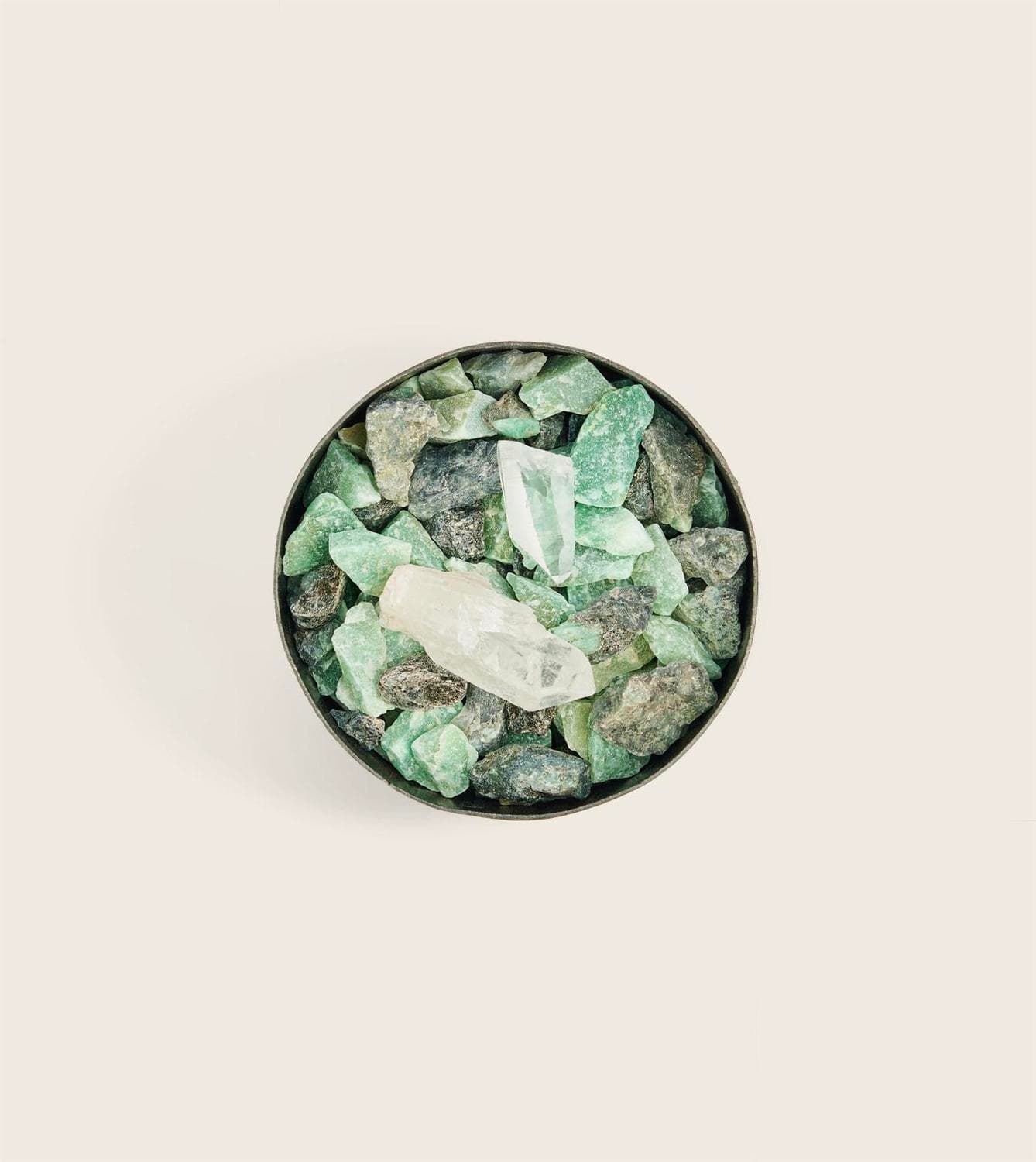 Pot Pourri Mineral Totem Green Crystal Circle Asphalte Rose