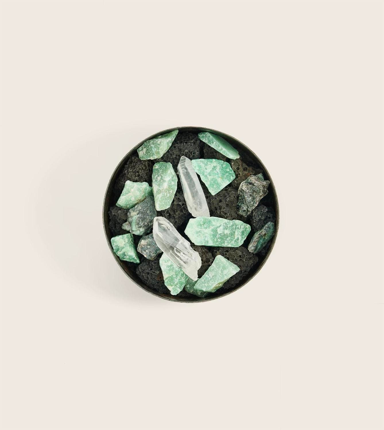 Pot Pourri Mineral Totem Lava Green Circle Asphalte Rose
