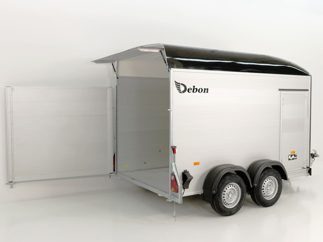 Debon Kofferanhänger C500 164x300cm H:200cm 2,6t|Alu|Polybug|Tür|schwarz-Neu