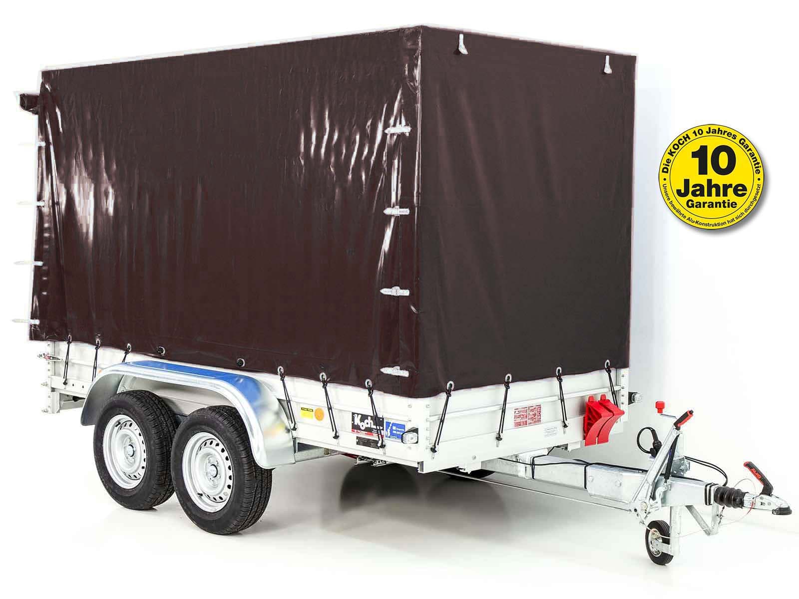 Anhänger mit Plane 150x300cm 2600kg | Typ 7.26 | Hochplane 180 cm – Schwarz-Neu