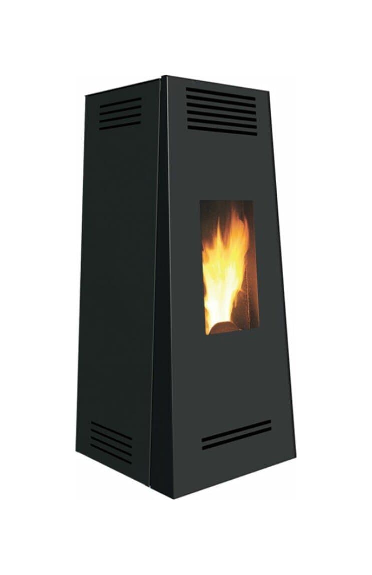 Caminetti Montegrappa NES10 EVO Timbro Evo Poêle à pellets à air chaud avec ventilation intelligente 10,1 kw - habillage en acier peint noir