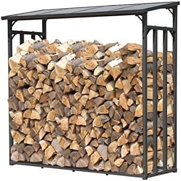 Range-Bûches d'Extérieur en Métal 143 x 70 x 145 cm - 130 x 70 x 185 cm - Avec Protection