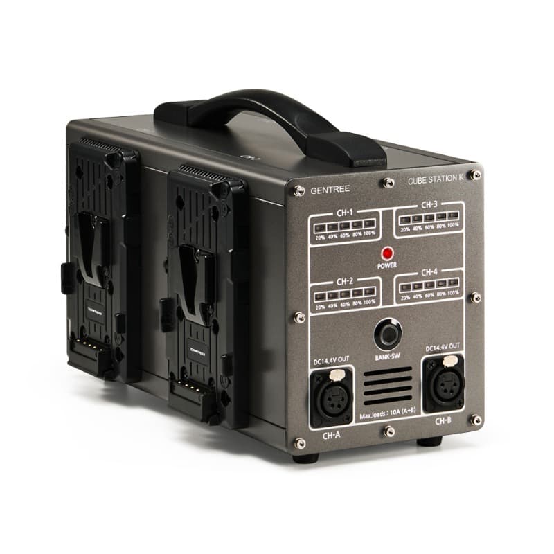 GENTREE Cargador rápido de 4 baterías V-Mount 6A 16.8V