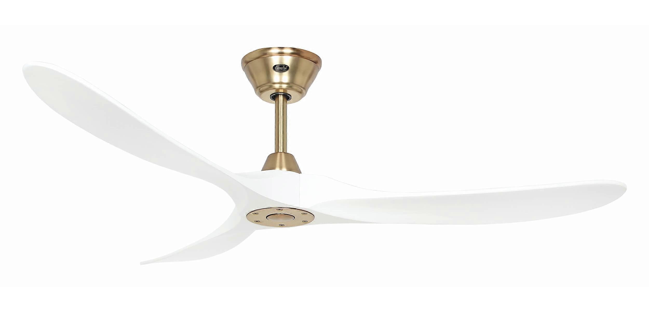 Ventilador de techo DC Eco Genuino latón / blanco con mando a distancia