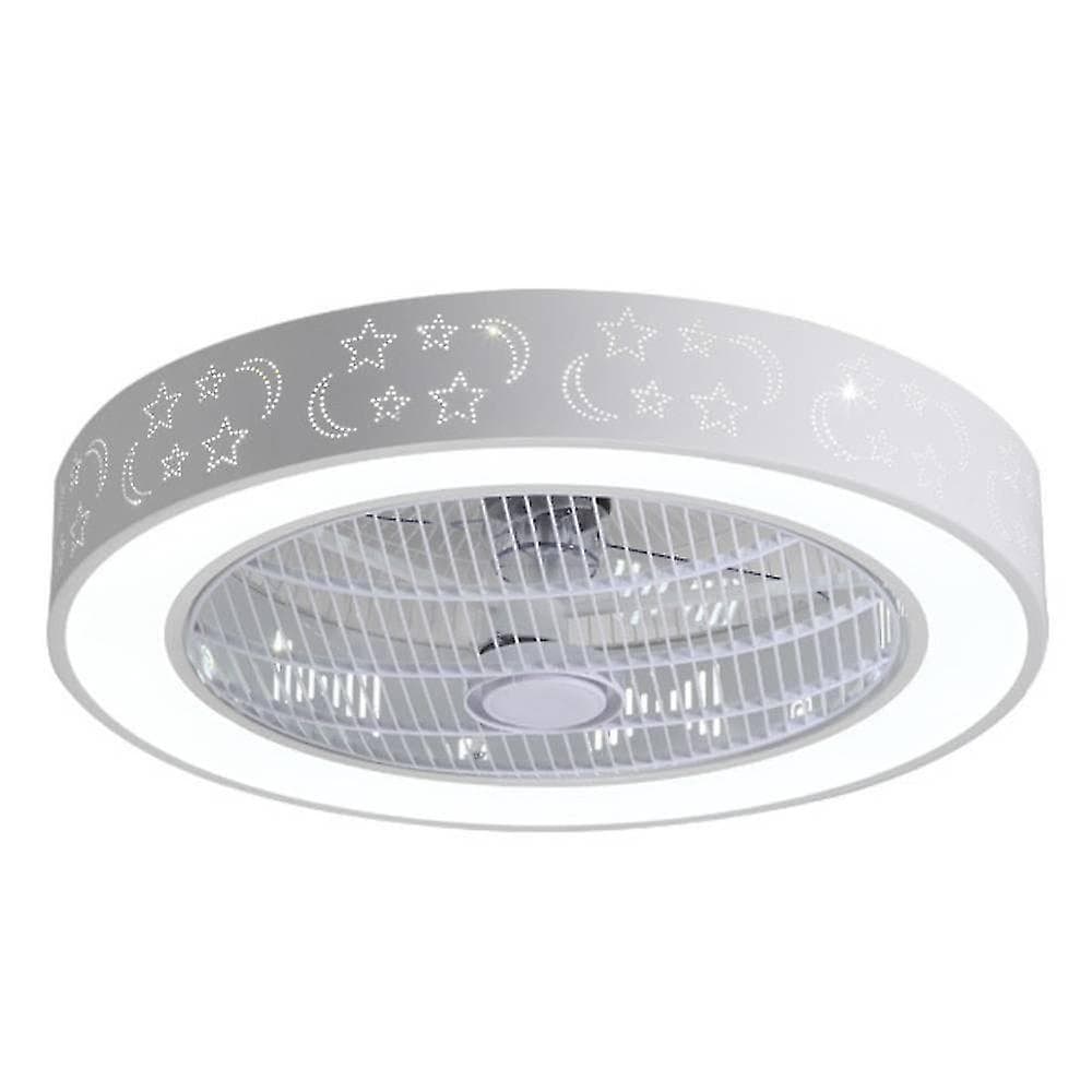 Ventilador invisible con luz para dormitorio acogedor, ventilador con luz minimalista moderno, plafón LED redondo, 220vapp+
