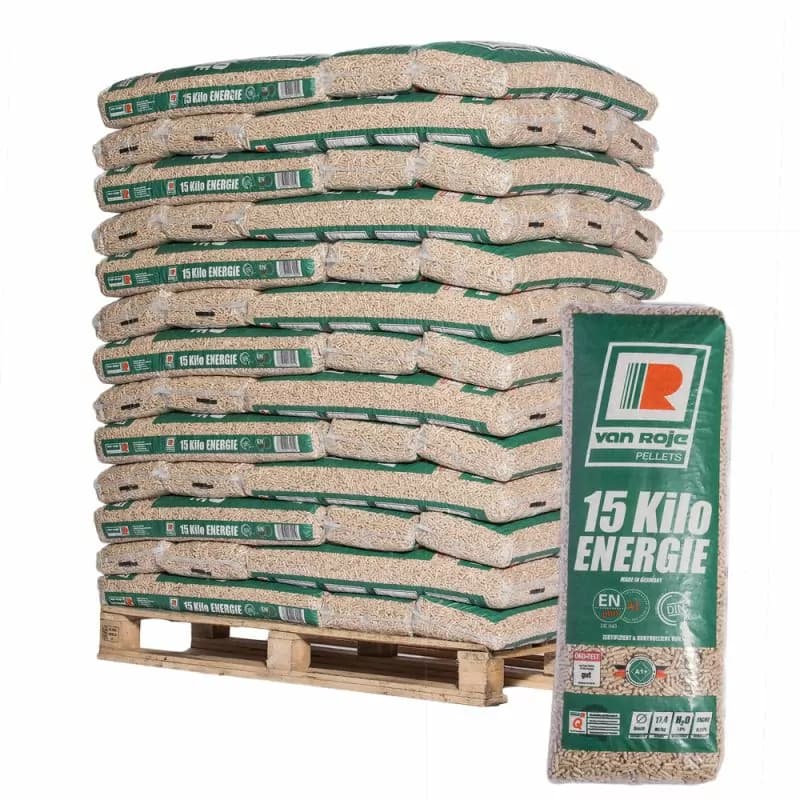 PELLET VAN ROJE – PALÉ DE 65 SACOS DE 15 KG