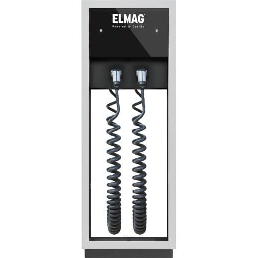 Elmag Doppelladestation BOOGIE 2x22kW-3ph mit Spiralkabel