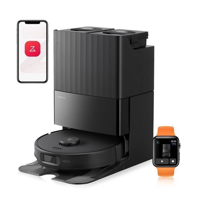 Roborock Qrevo Edge S5A Aspirateur Robot Laveur 17,000Pa ,Upgrade du Qrevo Master ,Nettoyage à 75 °C, Système anti-enroulement 0%
