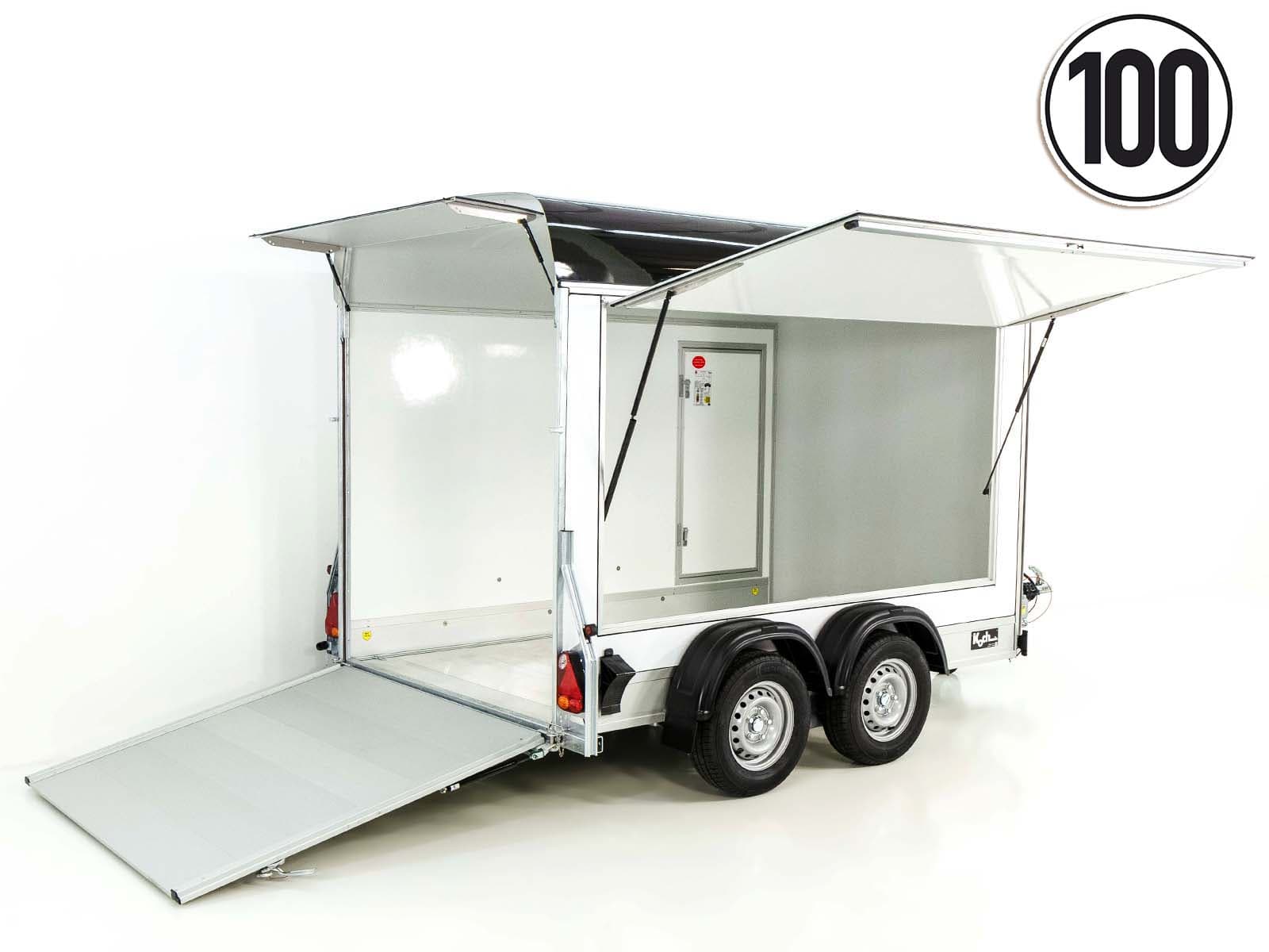 Debon Kofferanhänger C500 Sandwich 164x300cm H:200cm 2,0t | Alu | Polybug | Tür | Schwarz - Neu