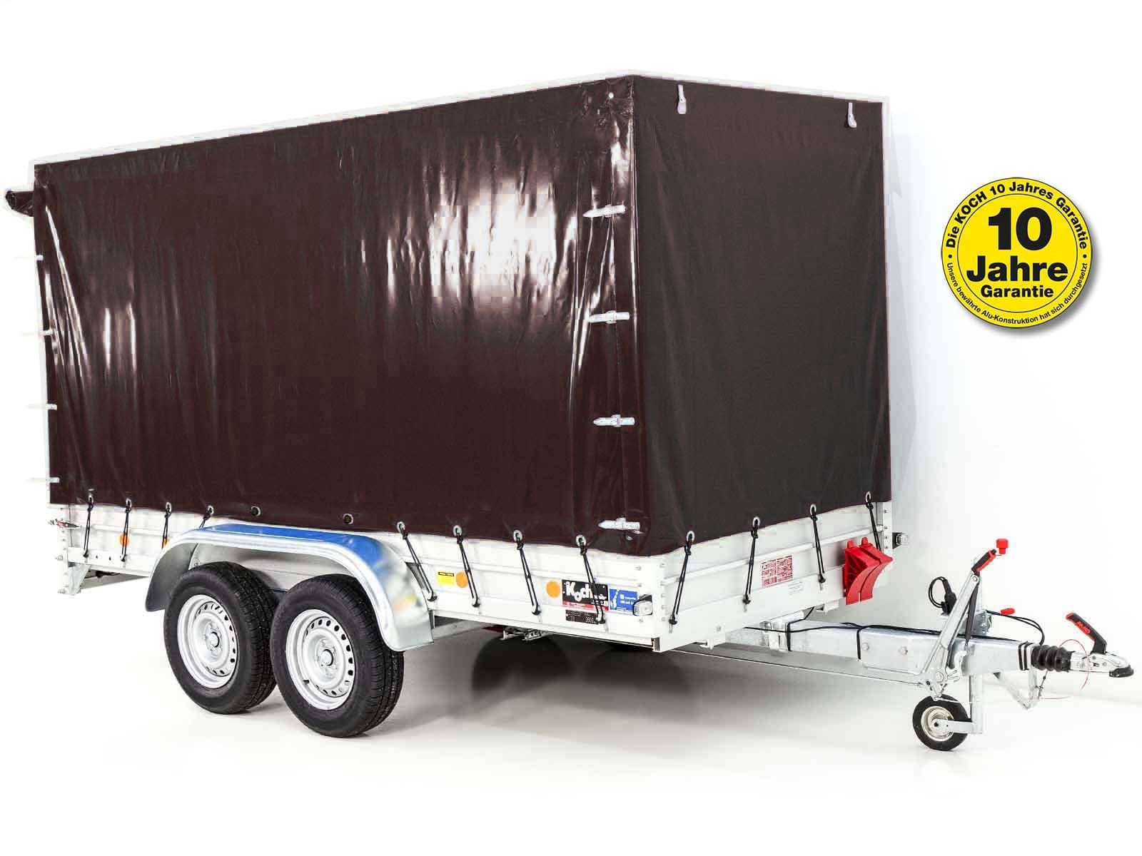 Anhänger mit Plane 150x350cm 2600kg | Typ 8.26 | Hochplane 180cm Schwarz-Neu