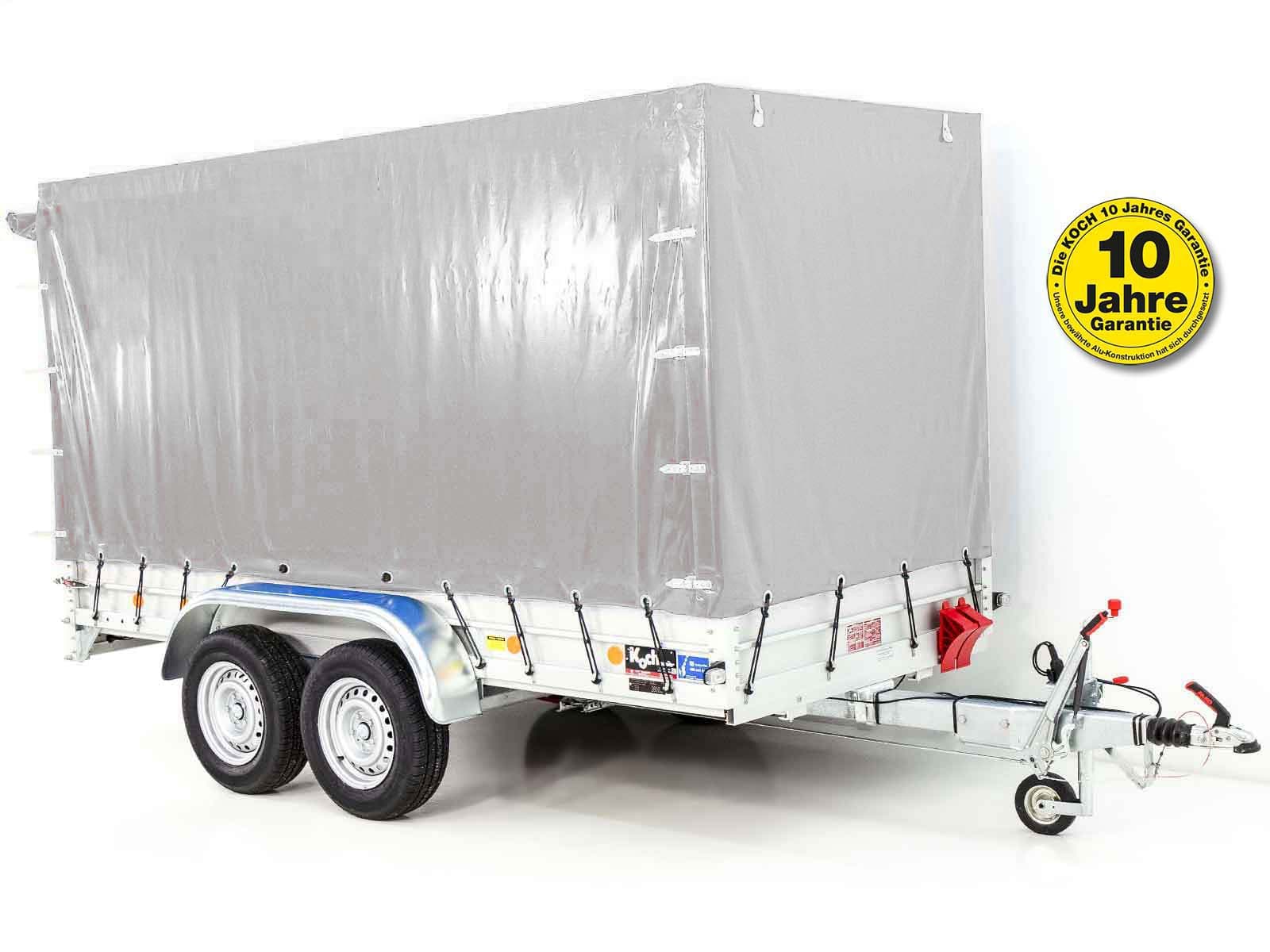 Anhänger mit Plane 150x350cm 2600kg | Typ 8.26 | Hochplane 180cm Silber - Neu