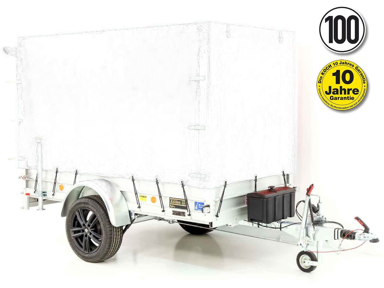 ‚-Anhänger „Edition 35“ 125x250cm 1300kg | Typ 4.13 | Hochplane 160cm – Weiß-Neu