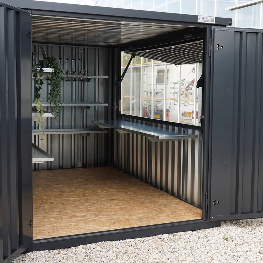 FOCO® Container Bar Theke 2800 mm – Verkaufstheke für Barcontainer 3 m – Thekenmodul