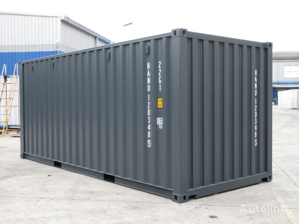 Neuer 20-Fuß-Seecontainer, grau