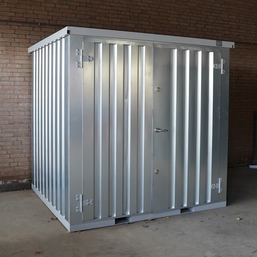 Faltbarer Container 2×2 m Silber – Modularer Lagercontainer zur Selbstmontage