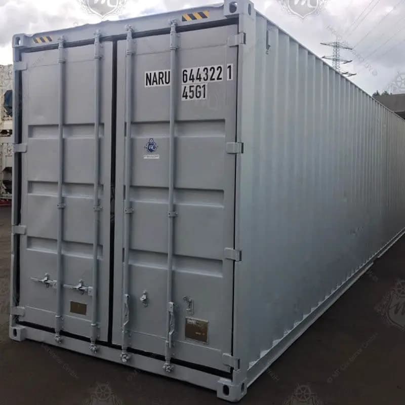 Gebrauchter 40-Fuß-High-Cube-Container, 76,4 m³, 28,6 t Zuladung, gültige CSC-Plakette, 25 Paletten, ab Hamburg